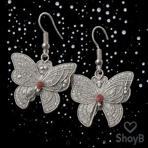 Silver Butterfly Earrings